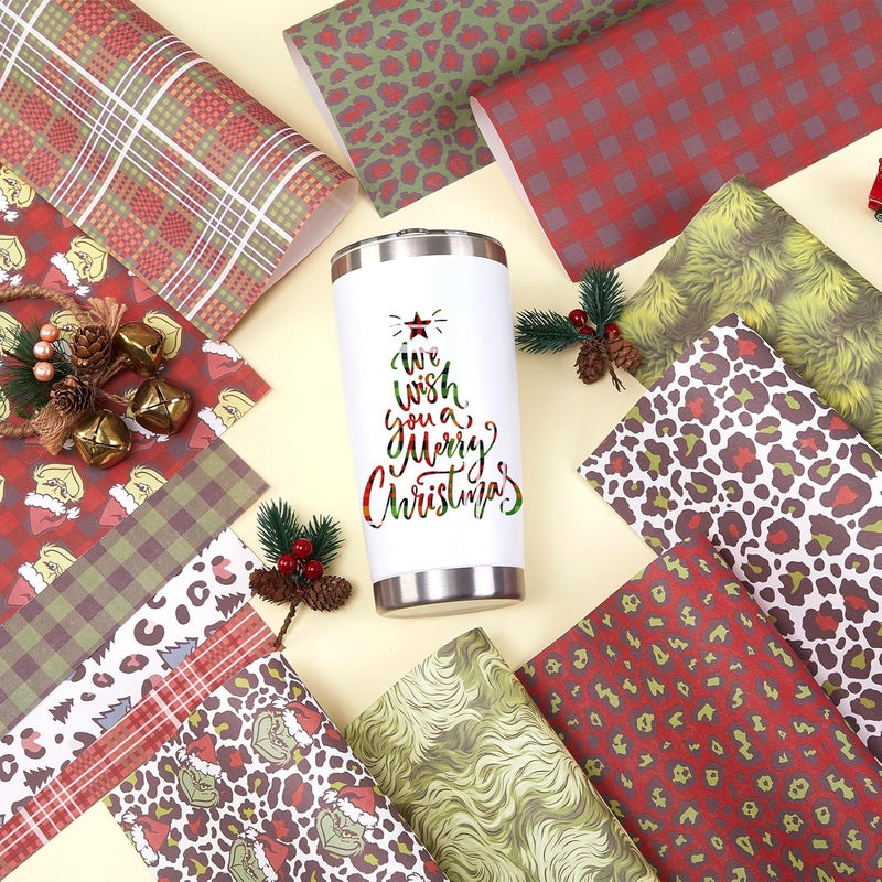 HTVSTD Christmas Sublimation Ink Transfer Sheets 12 Sheets 12'' x 10''Leopard Pattern Sublimation Paper Pattern Transfer Sheets for Mugs Tumblers DIY - Image 4